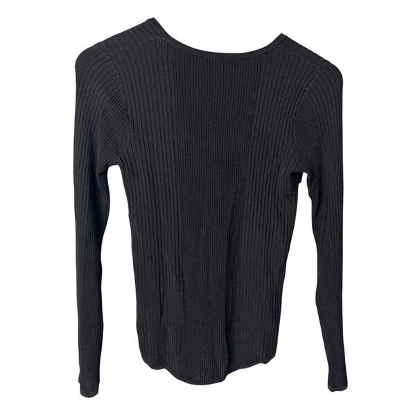 Jason Wu Criss Cross Tie Sweater Ribbed Knit Black Stretch Size M NWOT - Picture 4 of 10